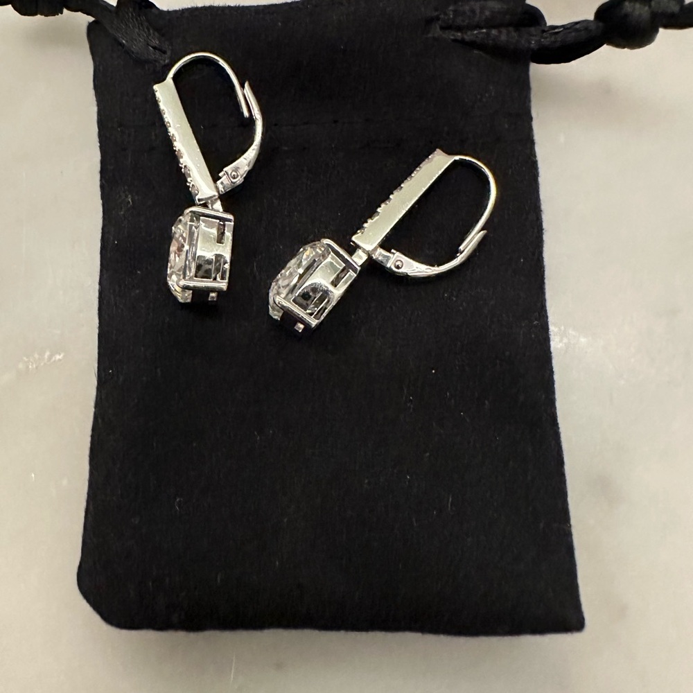 CZ drop earrings - Picture 2 of 2